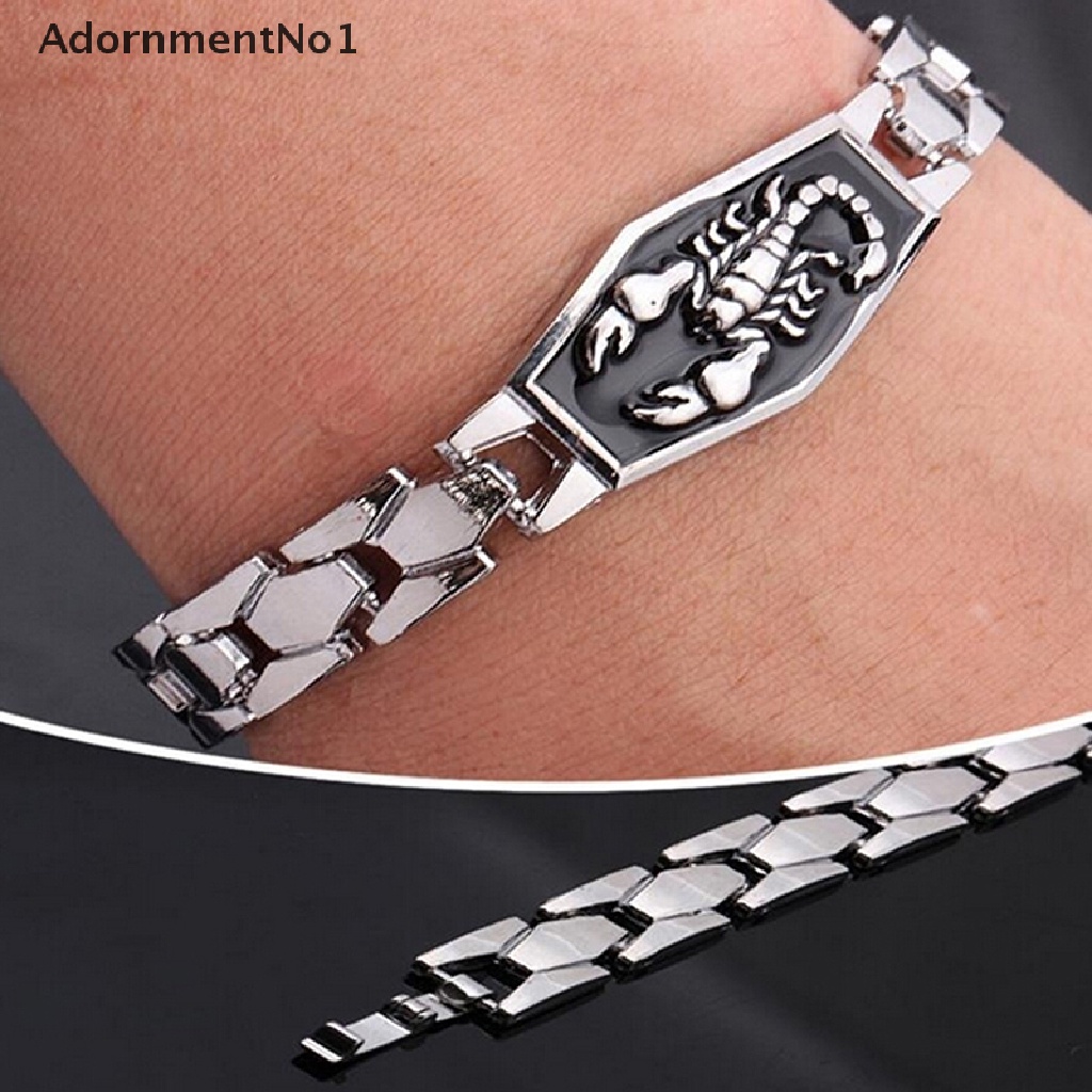 (AdornmentNo1) Gelang Tangan Rantai Stainless Steel Motif Kalajengking / Scorpion Untuk Pria