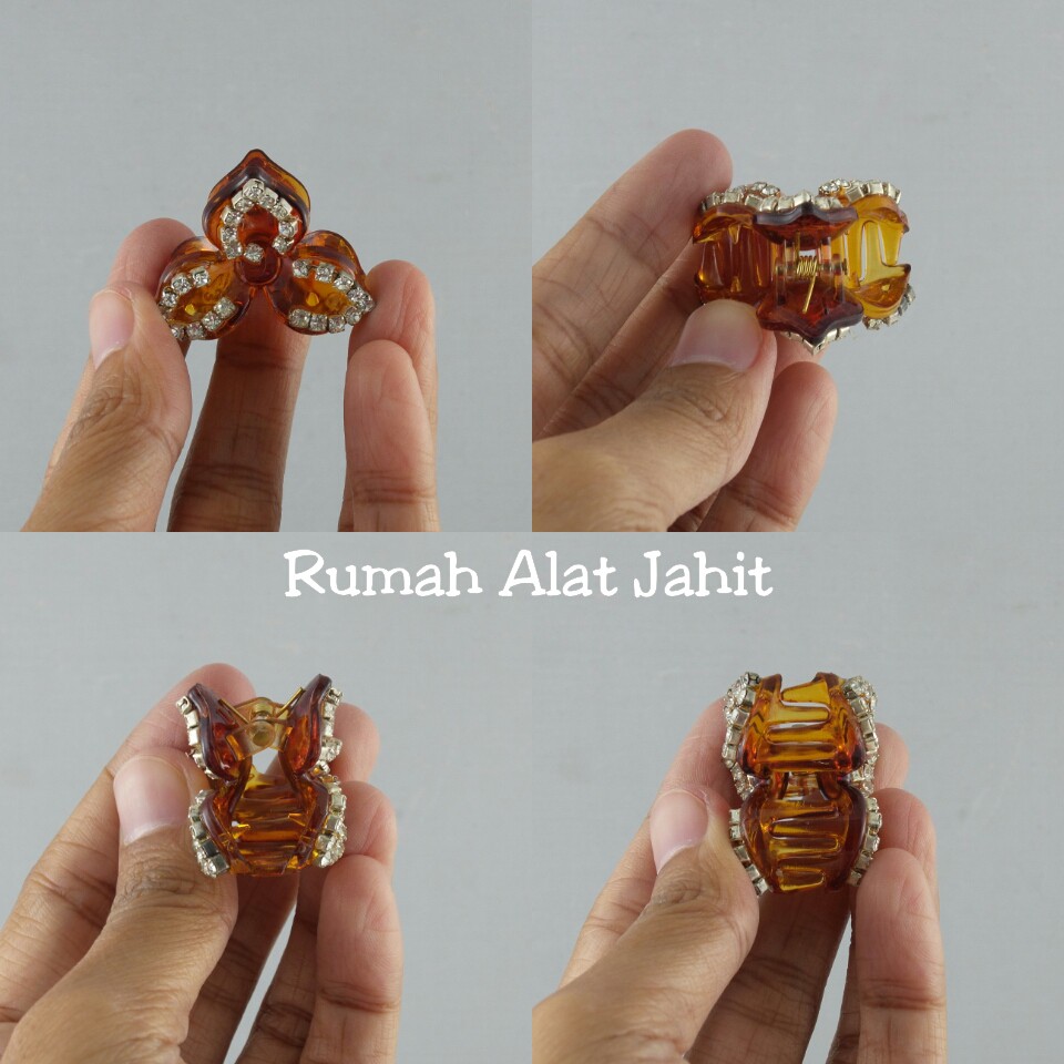 Jepit Rambut / Jedai Kecil Permata Bunga 4cm