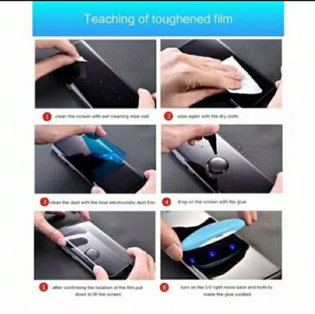 uv glass Samsung Note 8 note 9 10 S9+S9+ S10+ uv glass curver nano liguid anti gores kaca fullem