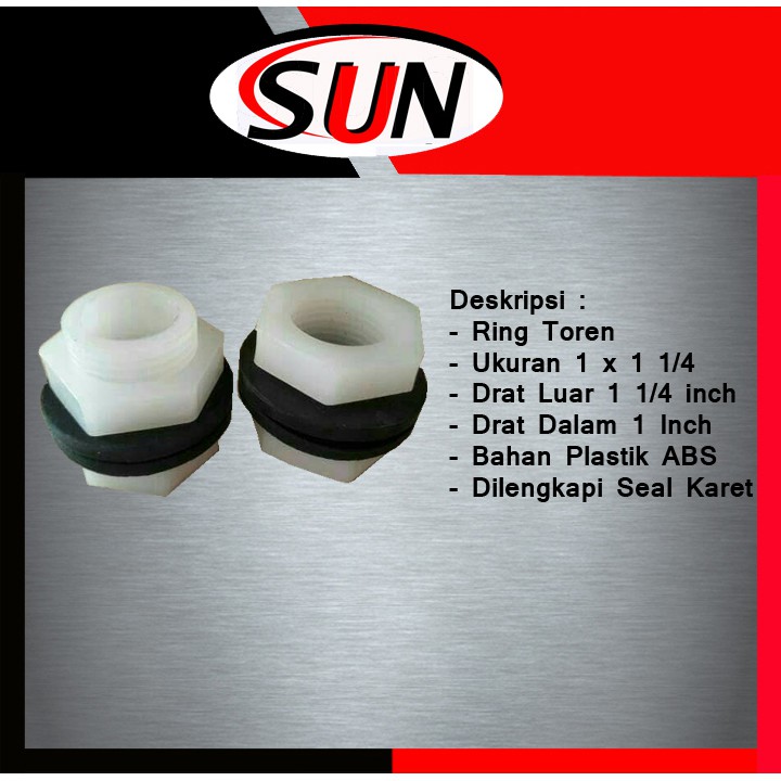 Mur Drat Ring Toren Tandon Tangki 1 Inch X 1 1/4 Inch