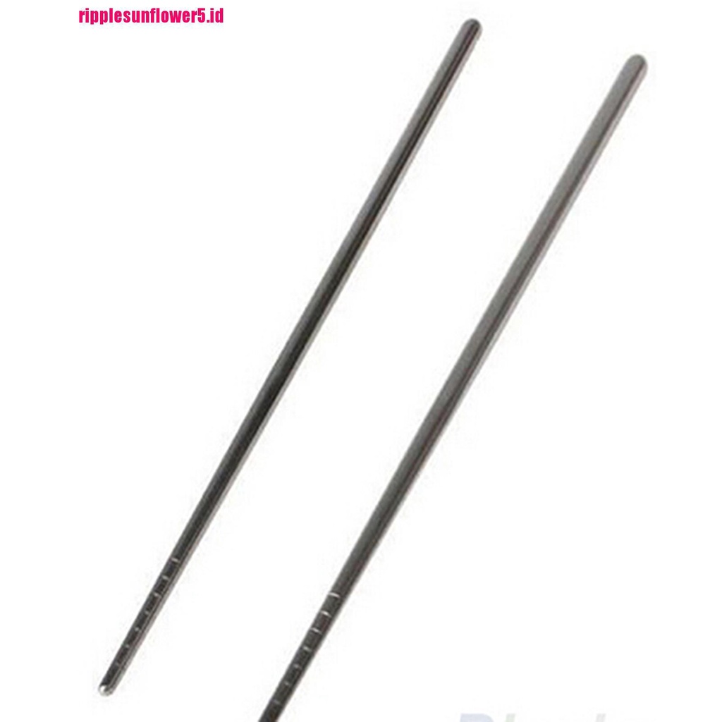 2 Pasang Sumpit Gaya China Bahan Stainless Steel Anti slip