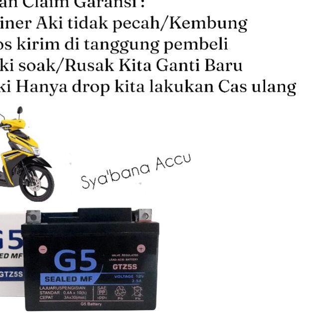 ♕ Aki motor Beat Fi/Esp/Karbu/Vario 110 /supra X 125/Mio GT/M3/Xeon/Soul/Fino aki Kering ➹