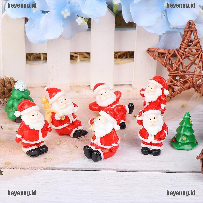 Bey Miniatur Santa Claussnowmanpohon Natal Untuk Dekorasi Taman Minifairy Garden Diy