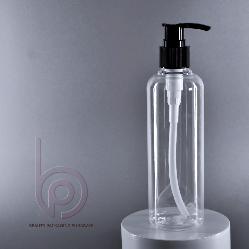 Botol Plastik PET 250ml BR Bening Tutup Pump Lotion