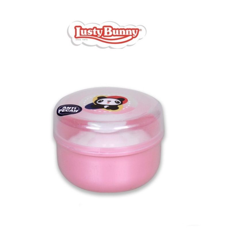 LUSTY BUNNY Tempat Bedak Bayi Anti Pecah Tanpa SEKAT + Puff (Satuan)