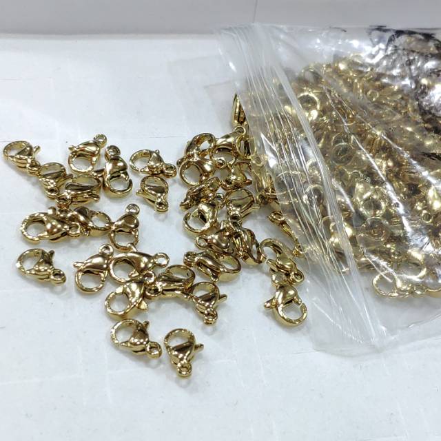 Kokot udang titanium isi 12 biji bahan craft kalung gelang