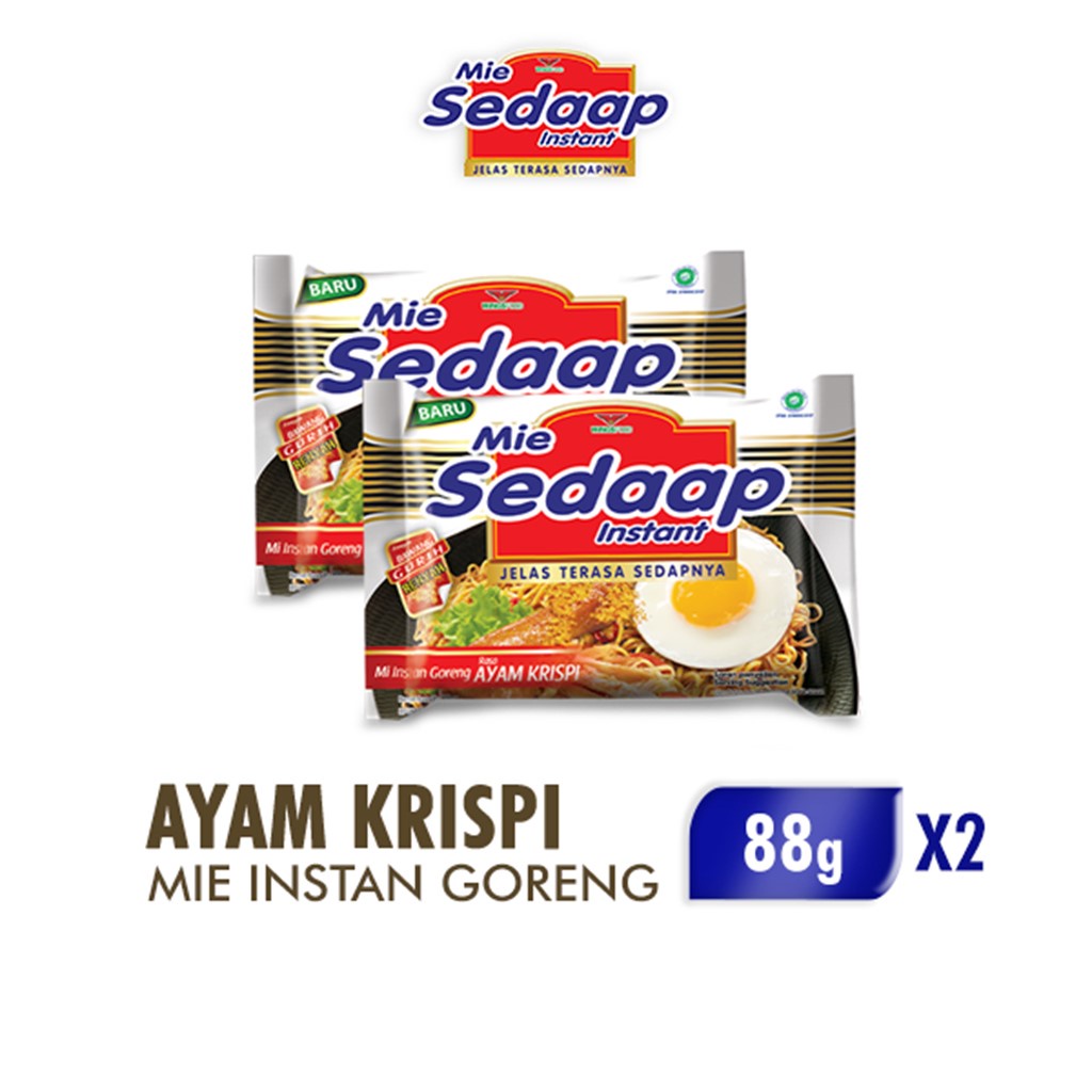 

Sedaap Mie Instan Goreng Ayam Krispi Bag 88 gr x2