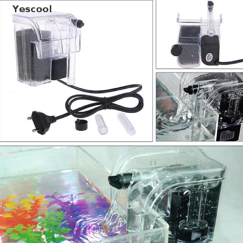 Yescool New Waterfall Hang On External Oxygen Pump Water Filter F Aquarium Fish Tank .