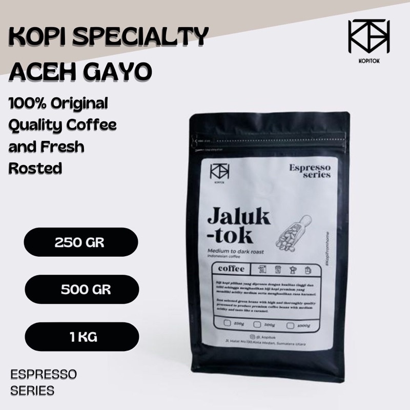 

KOPI SPECIALTY ACEH GAYO 100% PREMIUM QUALITY BIJI DAN BUBU - KOPITOK