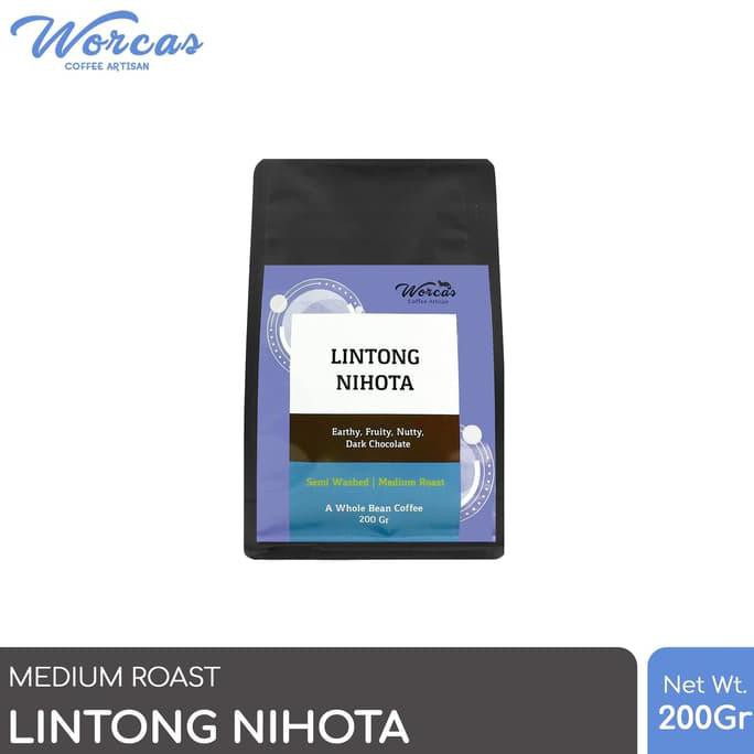 

WORCAS Arabica Lintong Nihota 200 Gram - Medium Roasted Coffee - KOPI BIJI