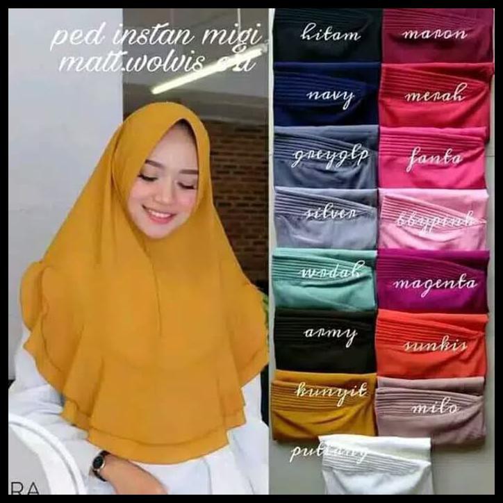 New Hijab Instan Khimar / Jilbab Instant / Kerudung Pet Migi Murah Kiriman Cepat