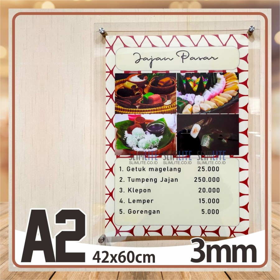 Frame/Bingkai Akrilik Display Poster Dinding uk. A2 - 3mm | Acrylic Poster A2 3mm |  Frame Poster Ac