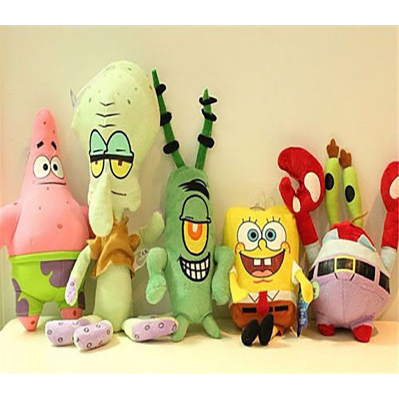 【New】50pcs Boneka Spongebob Patrick Star Squidward Tentakel Bahan Plush Ukuran 20-40cm Untuk Hadiah Anak