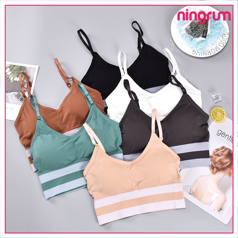 Ningrum Pakaian Dalam Bra Wanita BH Wanita Seksi bra sport wanita anti-sweat breathable yoga jogging - 2036