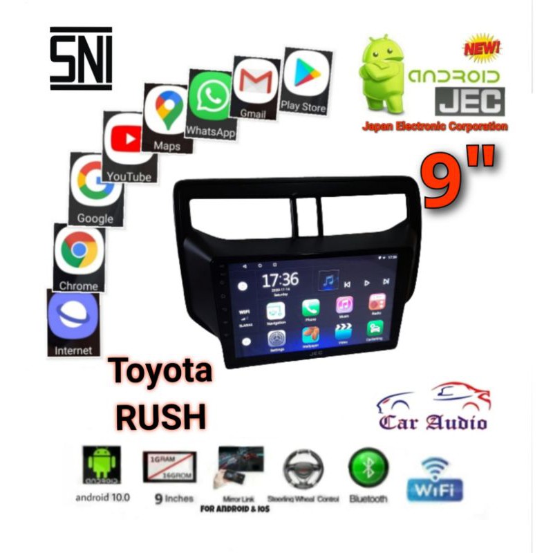 Head Unit Android 9 inch Toyota Rush 2018 - Up Android 9 inch JEC GD 6981 RUSH BARU