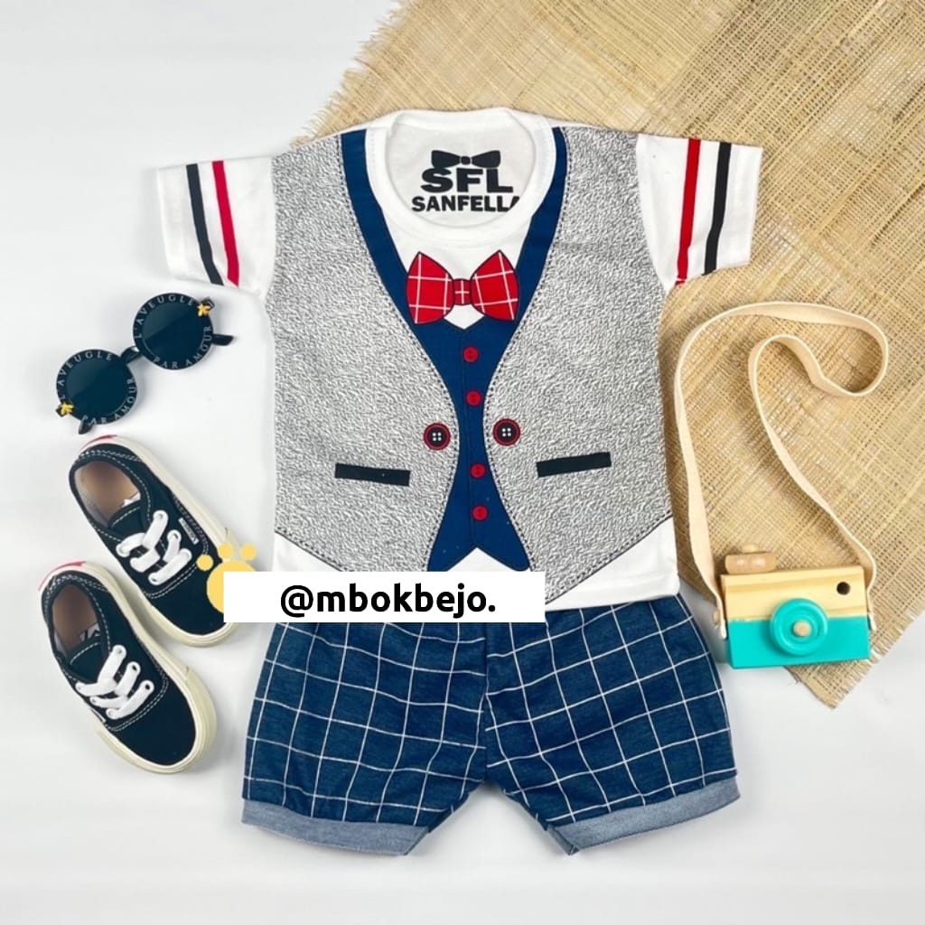 SETELAN BAJU ANAK COWOK PROFESI GAMBAR TUXEDO LUCU SET PAKAIAN ANAK MURAH