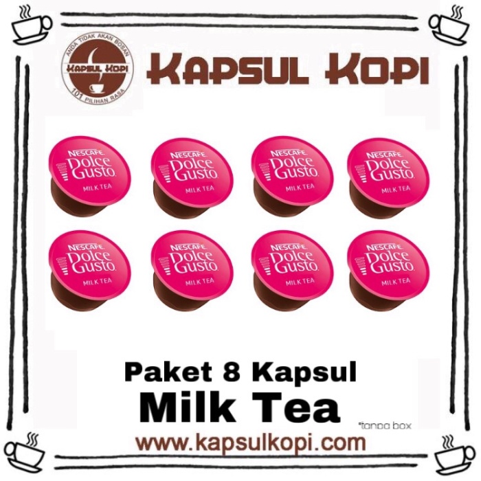 

Paket 8 Kapsul Kopi Milk Tea Nescafe Dolce Gusto Import tanpa box
