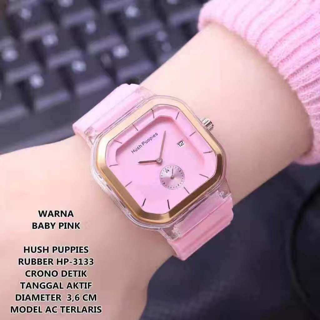 COD✅ Jam Tangan Wanita Rubber Fashion Watch Segi Tiga Jarum Sport  kombinasi Aktif tanggal   S1182