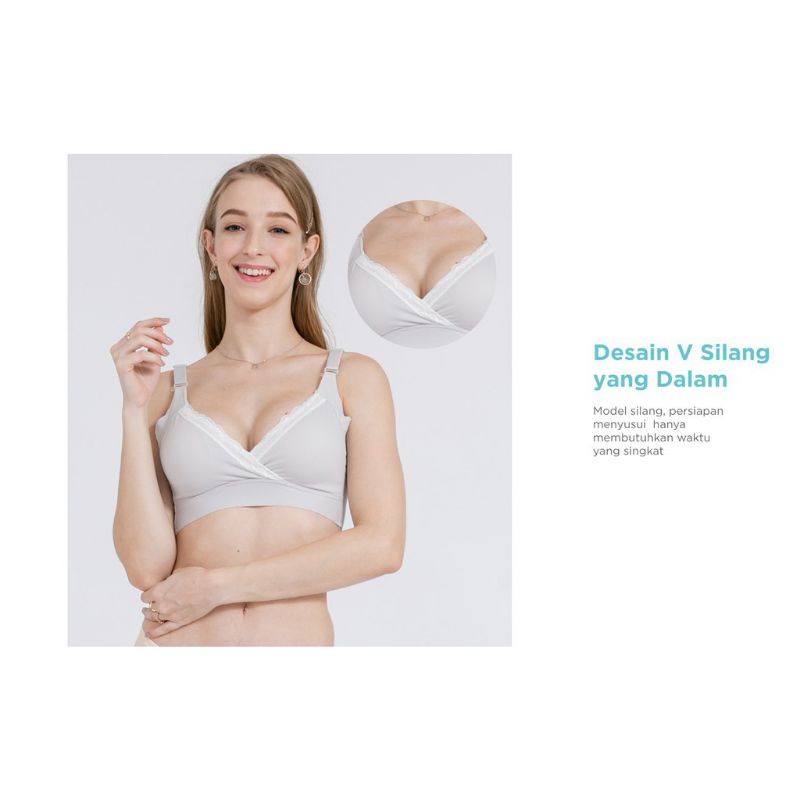 Mooimom Extra Soft Crossover Maternity Nursing Bra ( Bra Menyusui )