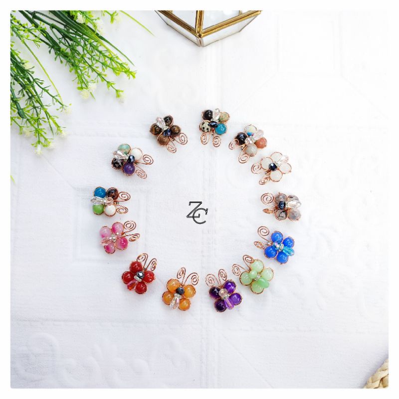 bros kupu kupu etnik / bros kawat free kotak box