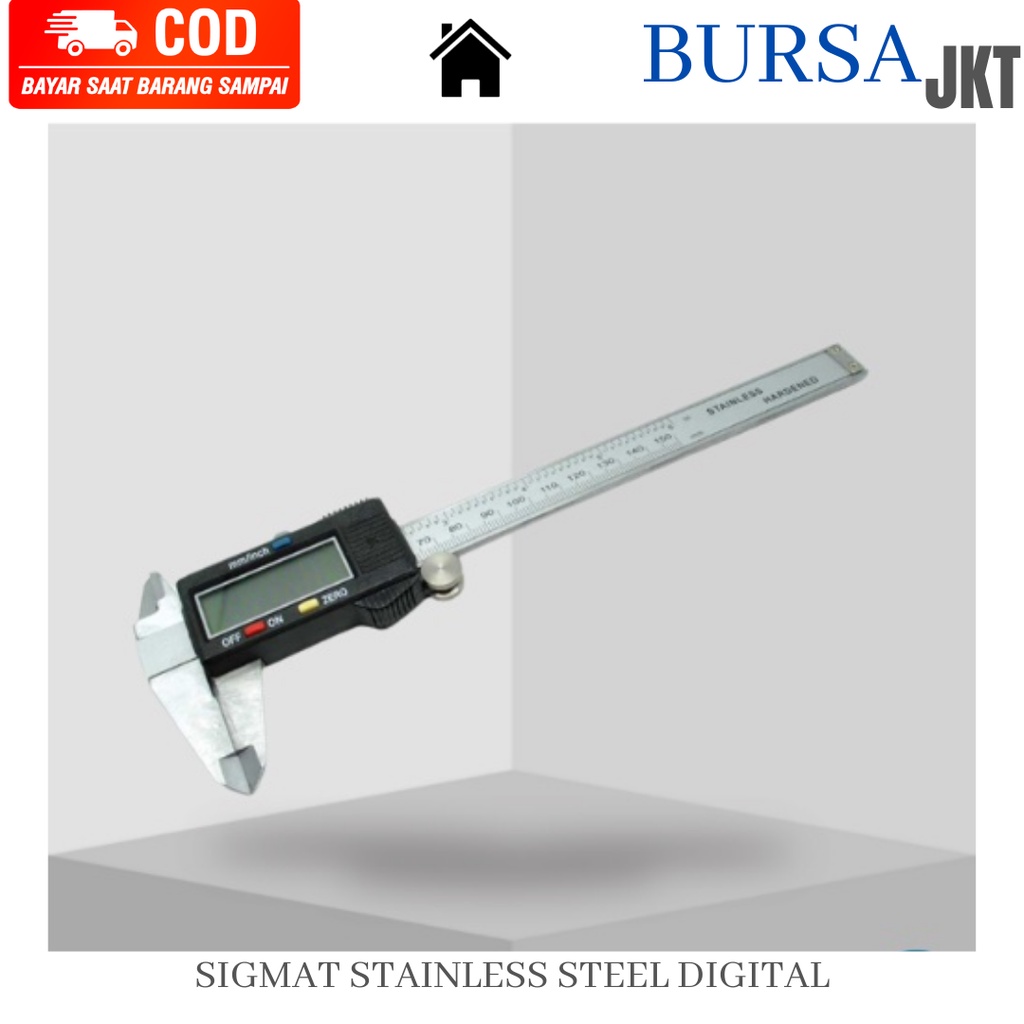 PENGGARIS SIGMAT DIGITAL CALIPER BESI STAINLESS STEEL LCD DIGITAL 150 MM MICROMETER BOX