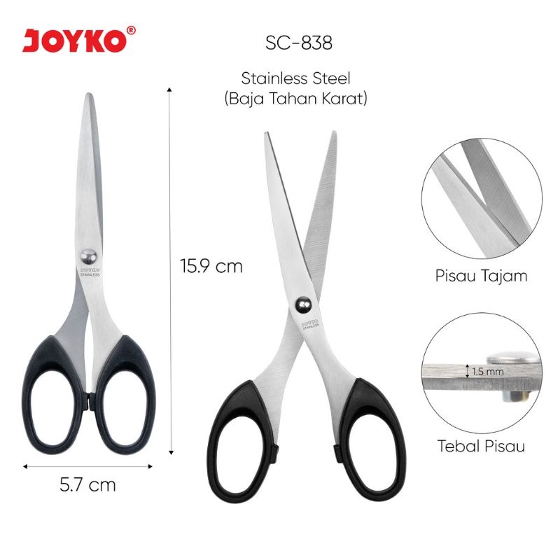 

GUNTING KERTAS GUNTING RAMBUT GUNTING SERBA GUNA MULTIFUNGSI JOYKO SC-838
