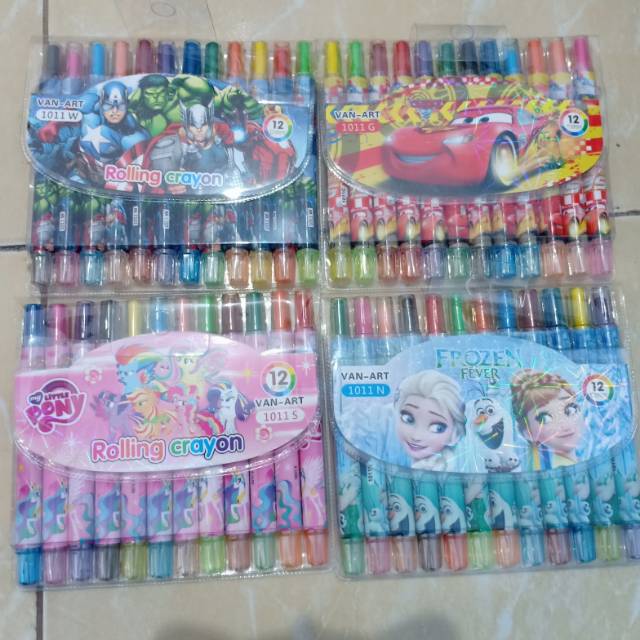

(90gr) crayon putar PENDEK isi 12 karakter