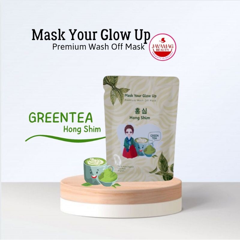 MASKER WAJAH ORGANIK GREEN TEA MASK YOUR GLOW UP ORIGINAL MASKYOURGLOWUP FACE BUBUK GREENTEA MATCHA