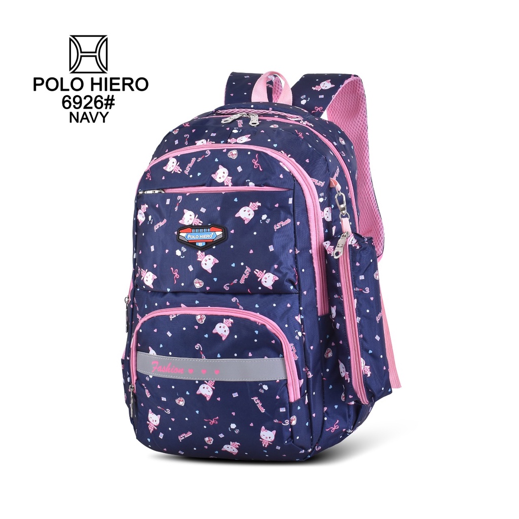 Tas Sekolah Anak Anak Perempuan Polo Hiero 6926 Casual,[Free Tas Kosmetik]