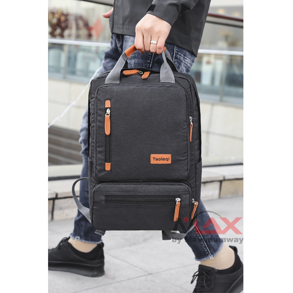 TAOLEQI Tas Ransel Laptop Import Bahan Oxford Tas Kerja Anti Air Dokumen Aman Executive muda Korea Model Casual Backpack Premium bagus Tas pria wanita unisex Fashion gaya kantoran kuliah tas bawa laptop komputer notebook premium kualitas bagus