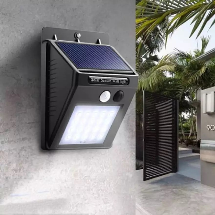 LAMPU LED  TENAGA MATAHARI SOLAR POWERED 30 LED WALL LIGHT / LAMPU TAMAN TENAGA SURYA