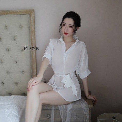 [READY STOCK] BAJU TIDUR SEXY BAJU TIDUR WANITA BAJU TRANSPARAN WANITA PREMIUM PUTIH PL25B