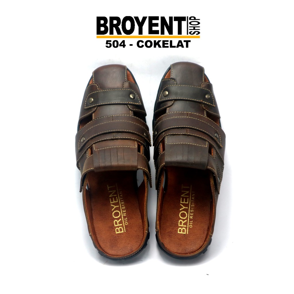 Sepatu sandal Pria Casual Bustong Kulit Asli 504