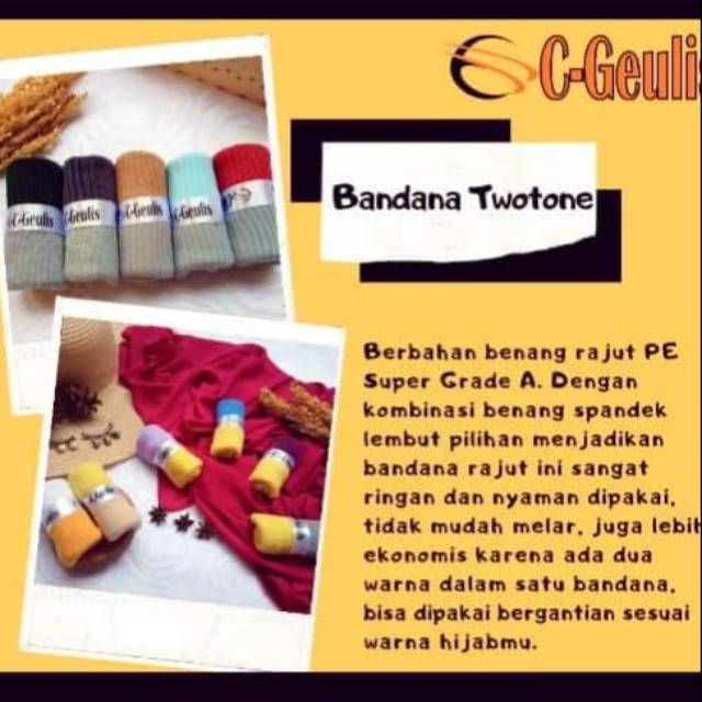 Dalaman hijab bandana two-tone C-GEULIS