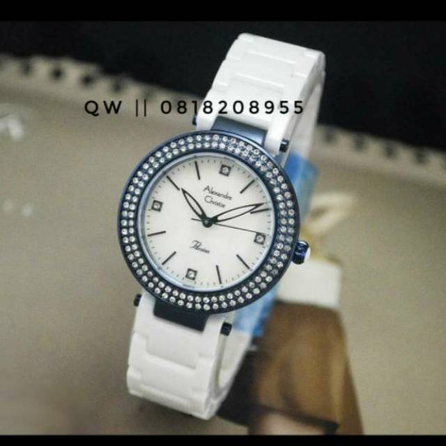 Jam Tangan Wanita Alexandre Christie AC 2323 White Blue