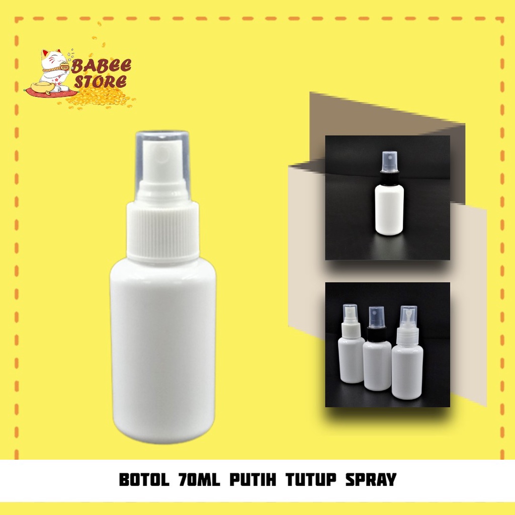 BOTOL SPRAY 60 70ML TUBULAR PUTIH / BOTOL PLASTIK ISI ULANG 70 ML PUTIH SEMPROT