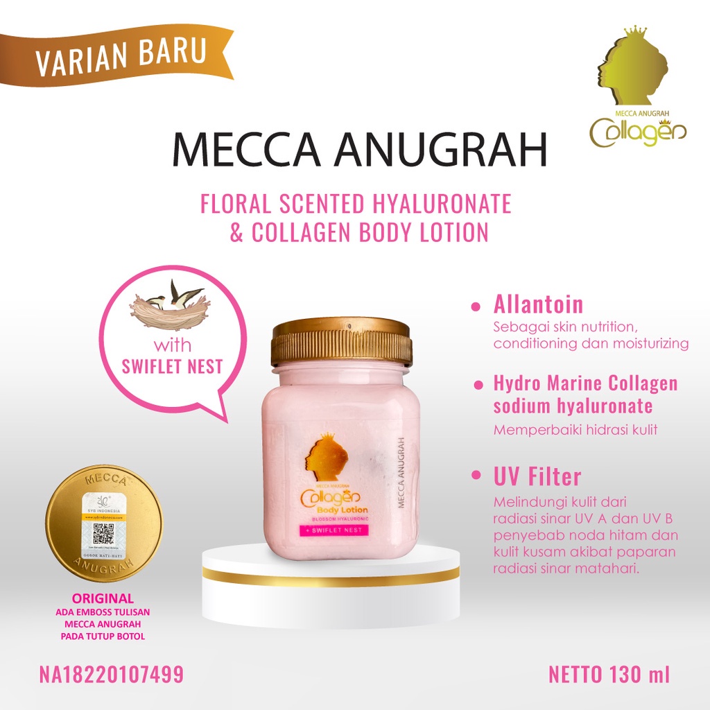 MECCA ANUGRAH BPOM BITCOL  bibit colagen scand barcode mecca anugrah /  swiftlef nest - caviar extract - dna salmon bibit collagen  (new varian)