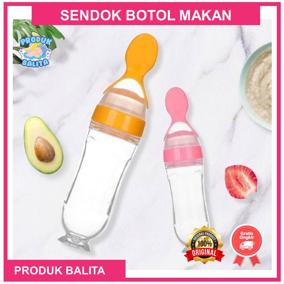 Botol Dot Makan Bayi Botol Sendok Silikon Botol Dot Silicone Sendok Makan Bayi