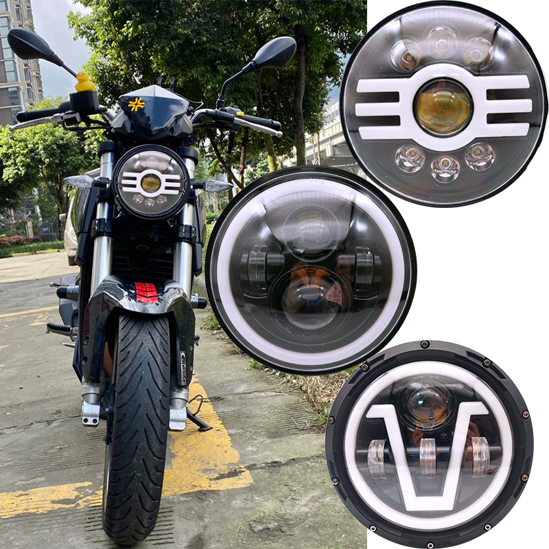 HARLEY DAVIDSON Lampu Depan Led Bulat 7 &quot;160W Untuk Jeep Wrangler Cj Jk Lj 97-18 Harley David Yamaha