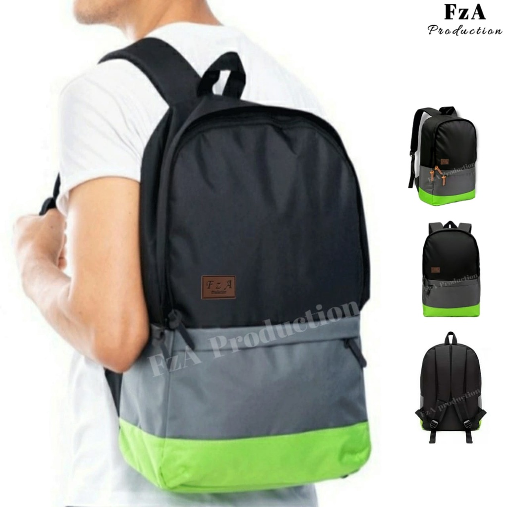 Tas Ransel Punggung Distro Casual Pria Wanita / Tas Ransel Laptop Original FzA FREE Tas Slempang Sporty