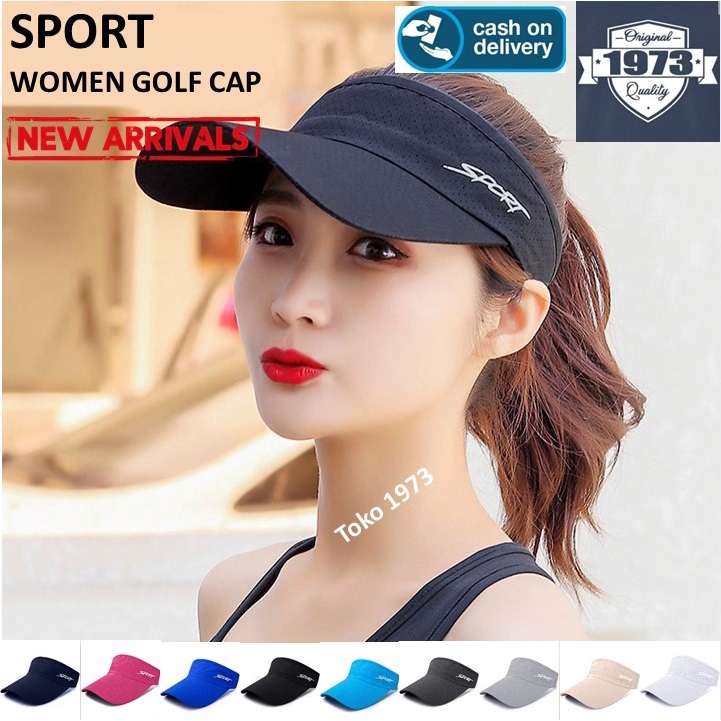 Topi Wanita Murah Fashion Tren Terlaris Branded Golf V7E7 Motif Kekinian Style Bulat Terbaik Tali El