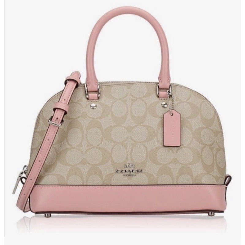 [ORIGINAL 100%] Coach F27583 Signature Mini Sierra Satchel Blush Pink/Coach Tas Slempang