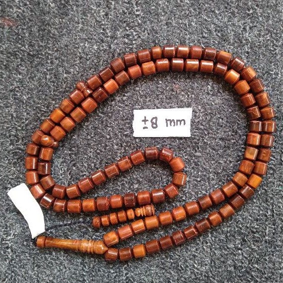 tasbih kokka peluru coklat ± 8 mm ( 8mm ) 99 butir