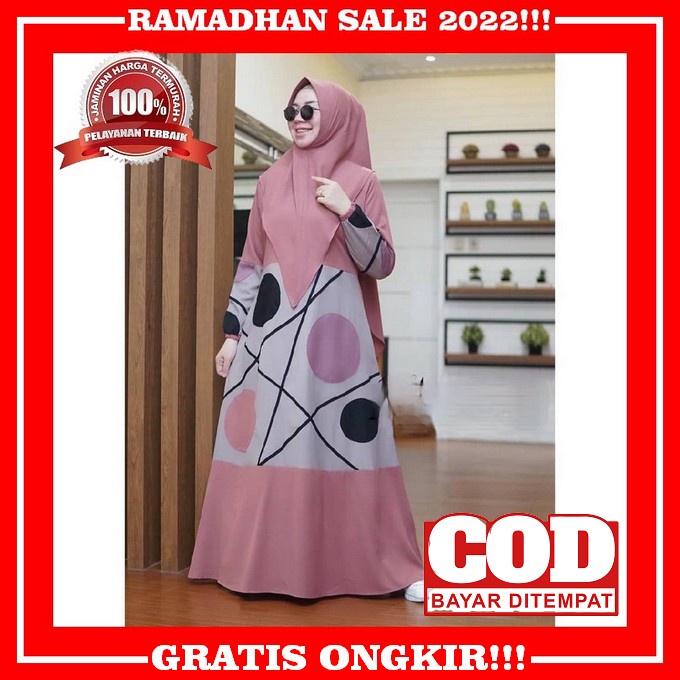 Cod Gamis Jumbo Ibu Ibu Terbaru Syar'I Muslim Motif Jumbo Busui Ld 137 - Nfa#3 Maxy Gamis Jumbo Terb