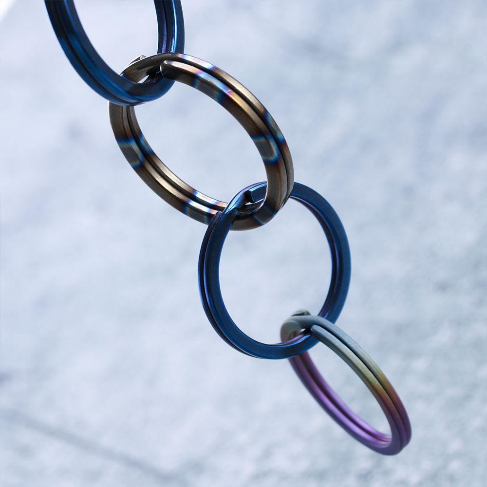 Suyo 1/2pcs EDC Gantungan Kunci Outdoor Alat Gantung Lingkaran Klip Titanium Alloy Key Ring