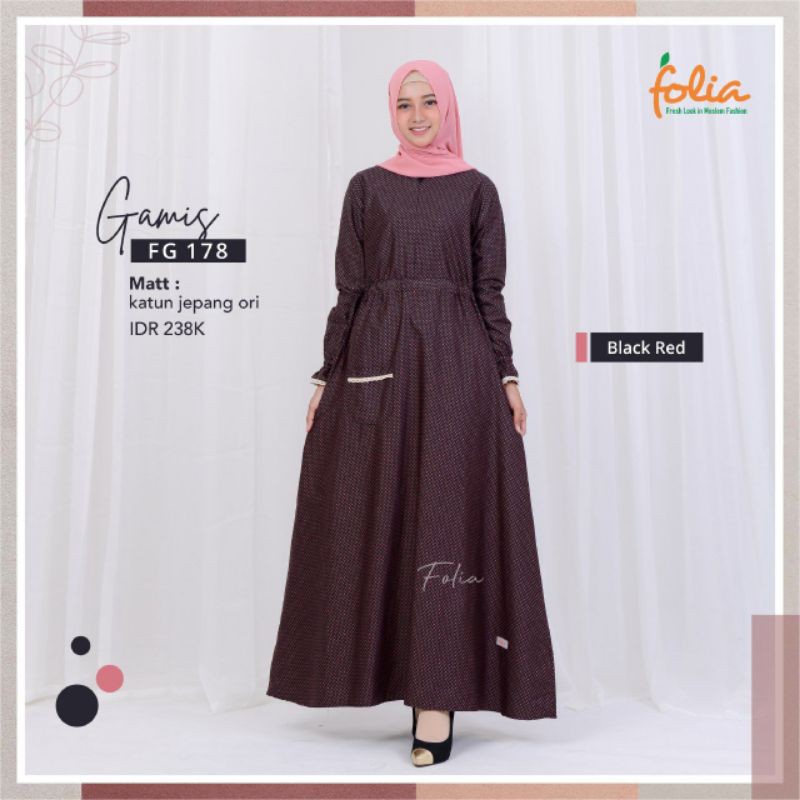Gamis Folia FG 178 SALE DISKON/Gamis Folia Promo Akhir Tahun