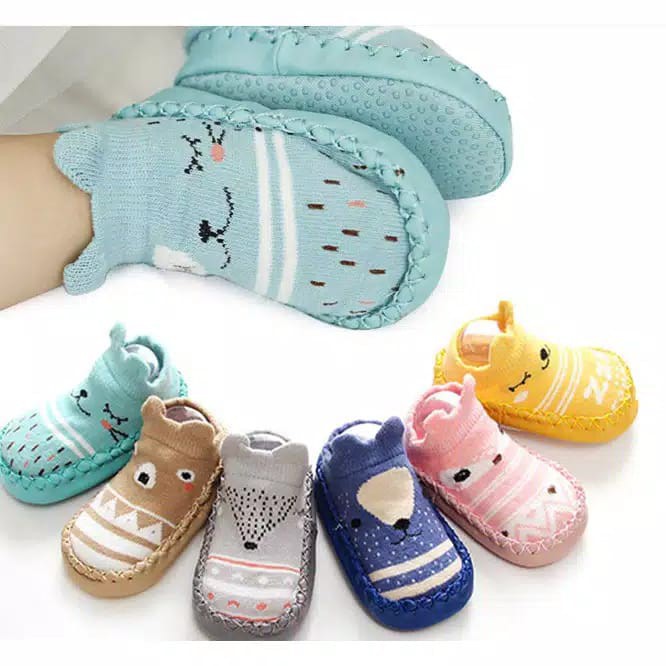 ♫ Megata ♫ A096 Anti Slip Bayi PATTERN MOCCASINS sepatu bayi prewalker kaos kaki anak import