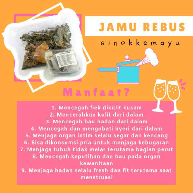 

jamu rebus enak anti pahit sehat segar bugar nyeri menstruasi haid diet (kosongan) miss v wangi