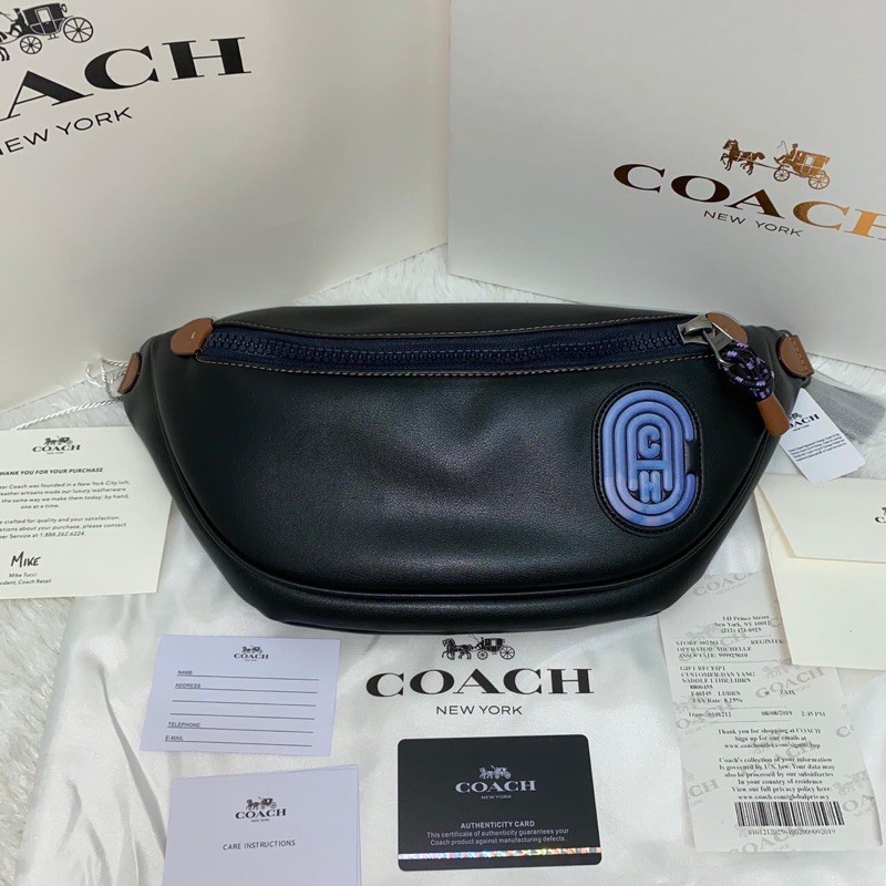 tas waistbag pria cowok coach rivington utility original