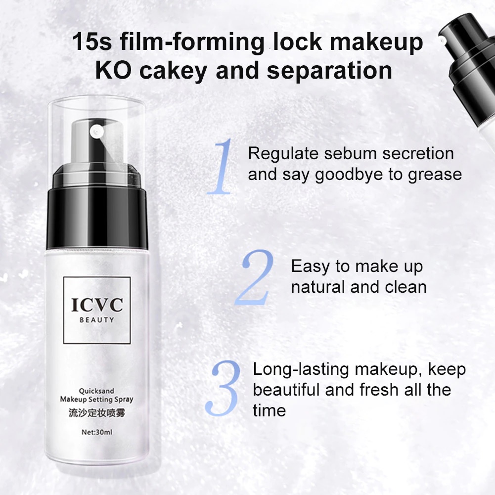 [NEW] ICVC Spray Make Up Tahan Lama dan Glowing  Makeup Setting Spray Gliter Import Bottle / Face Mist Setting